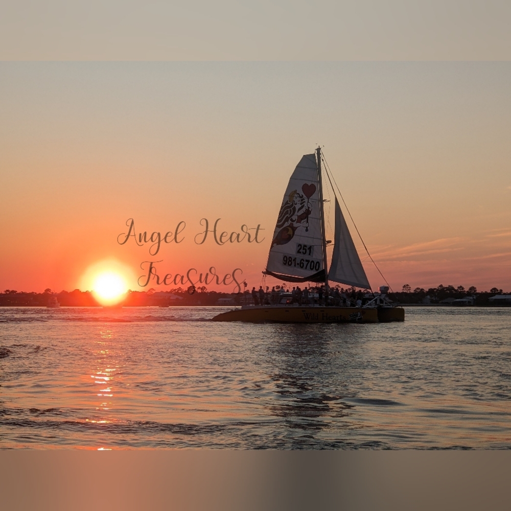 5x7 Original Photography Of Sailboat At Sunset In Alabama Photo Print